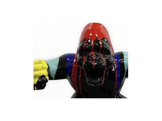 STATUE GORILLE EN RESINE 63 CM - NOIR MULTICOLORE