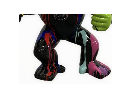 STATUE GORILLE EN RESINE 63 CM - NOIR MULTICOLORE