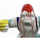 STATUE GORILLE EN RESINE 63 CM - BLANC MULTICOLORE