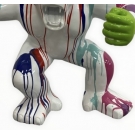 STATUE GORILLE EN RESINE 63 CM - BLANC MULTICOLORE