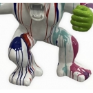 STATUE GORILLE EN RESINE 63 CM - BLANC MULTICOLORE