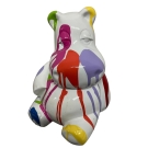 HIPPOPOTAME EN RESINE BLANC TRASH