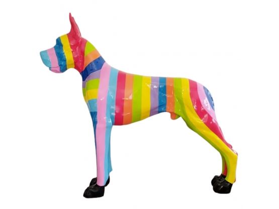 STATUE DOGUE ALLEMAND EN RESINE H 110CM