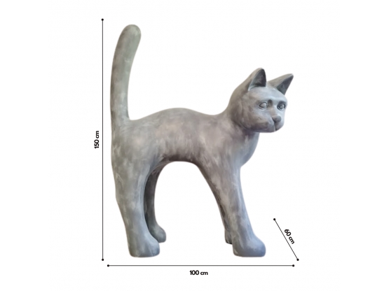 STATUE CHAT XXL EN RESINE H 150CM