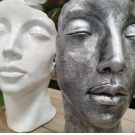 STATUE VISAGE EN RESINE H 50 CM