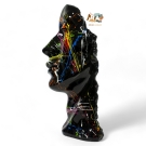 STATUE VISAGE EN RESINE NOIR SPLASH H 52 CM