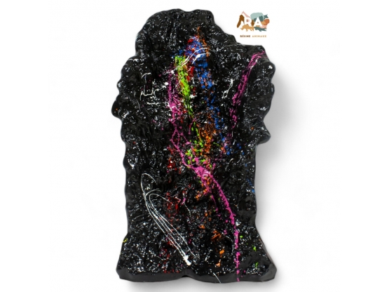 STATUE VISAGE EN RESINE NOIR SPLASH H 52 CM