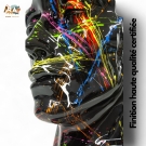 STATUE VISAGE EN RESINE NOIR SPLASH H 52 CM