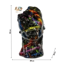 STATUE VISAGE EN RESINE NOIR SPLASH H 52 CM