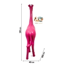 STATUE GIRAFE ROSE EN RESINE 210 CM