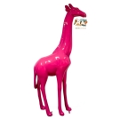 STATUE GIRAFE ROSE EN RESINE 210 CM