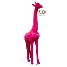 STATUE GIRAFE ROSE EN RESINE 210 CM
