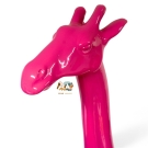 STATUE GIRAFE ROSE EN RESINE 210 CM