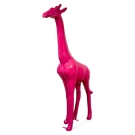 STATUE GIRAFE ROSE EN RESINE 210 CM