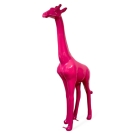 STATUE GIRAFE ROSE EN RESINE 210 CM