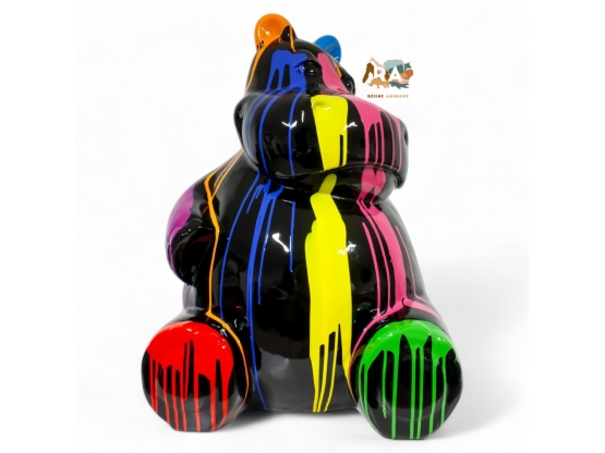 STATUE HIPPOPOTAME EN RESINE HT 100 CM