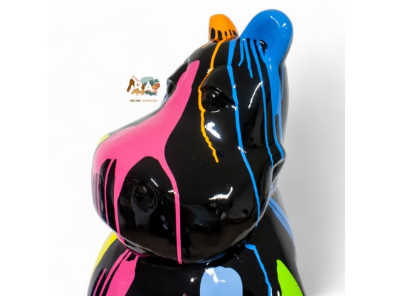 STATUE HIPPOPOTAME EN RESINE HT 100 CM