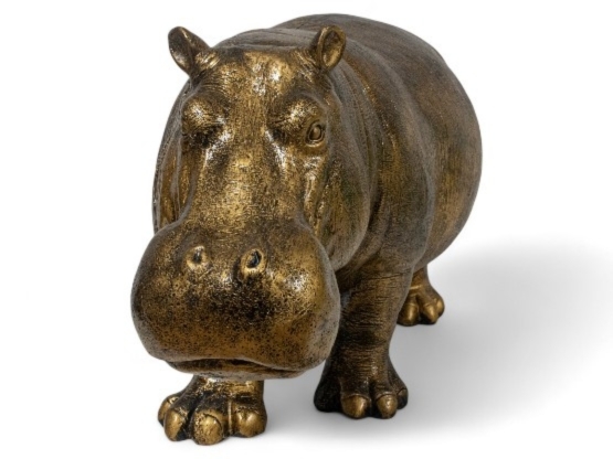 STATUE HIPPOPOTAME EN RESINE NATURA 95 CM