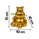 MINI HIPPO OR EN RESINE H 15CM