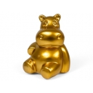 MINI HIPPO OR EN RESINE H 15CM