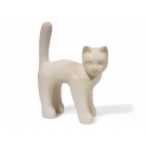 MINI CHAT BLANC EN RESINE H 17 CM