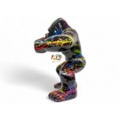 GORILLE EN RESINE NOIR SPLASH 63 CM
