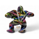 GORILLE EN RESINE NOIR SPLASH 63 CM