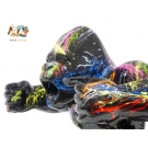 GORILLE EN RESINE NOIR SPLASH 63 CM